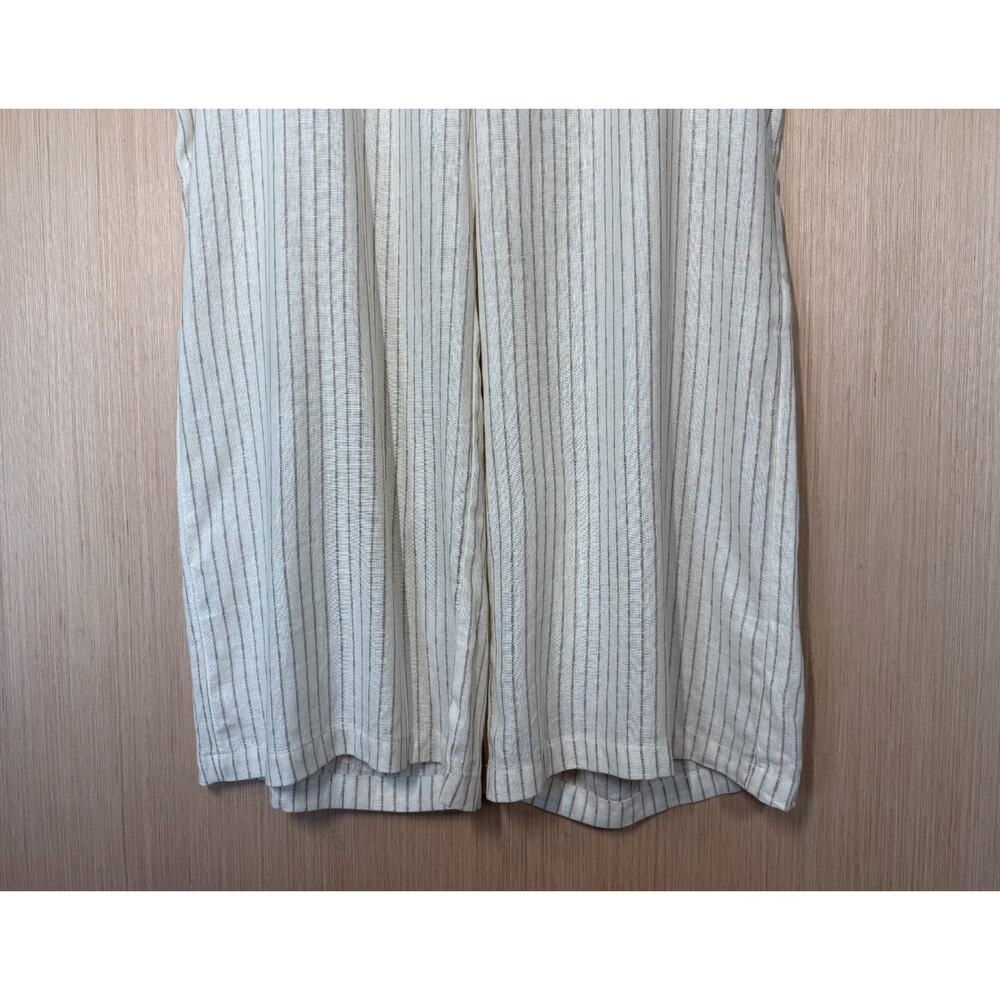 NEW Lane Bryant Linen Blend Pinstripe Wide Leg Pants Size 24R Belt Office Travel - Picture 4 of 12